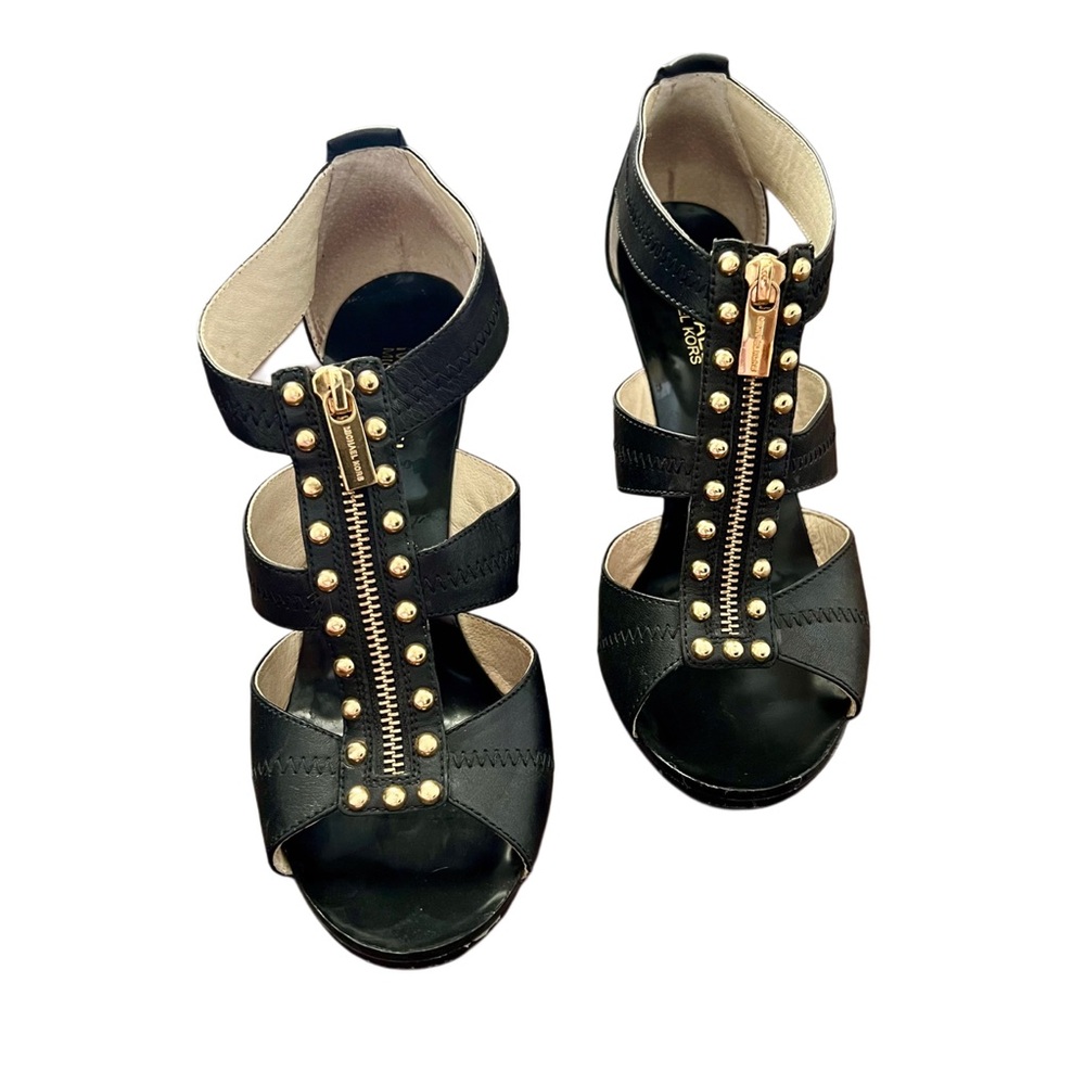 MICHAEL Michael Kors Black and Gold Heels